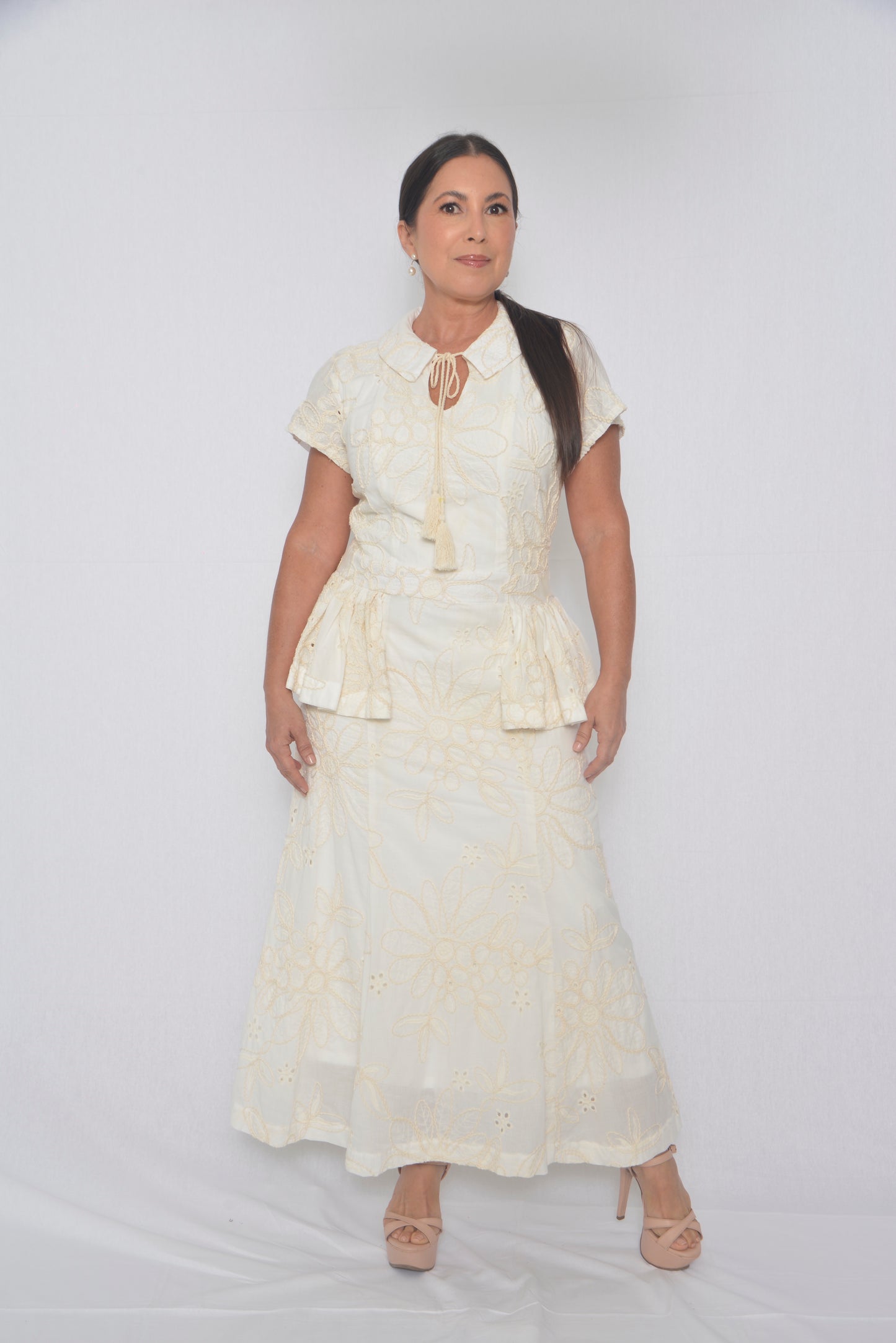 Vestido en algodón bordado