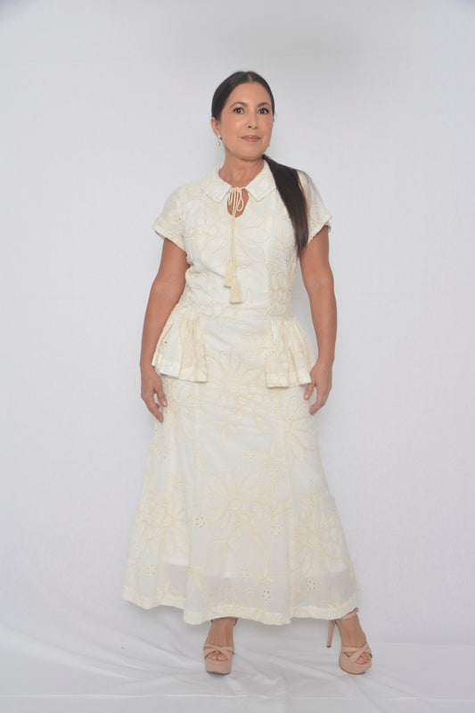 Vestido en algodón bordado