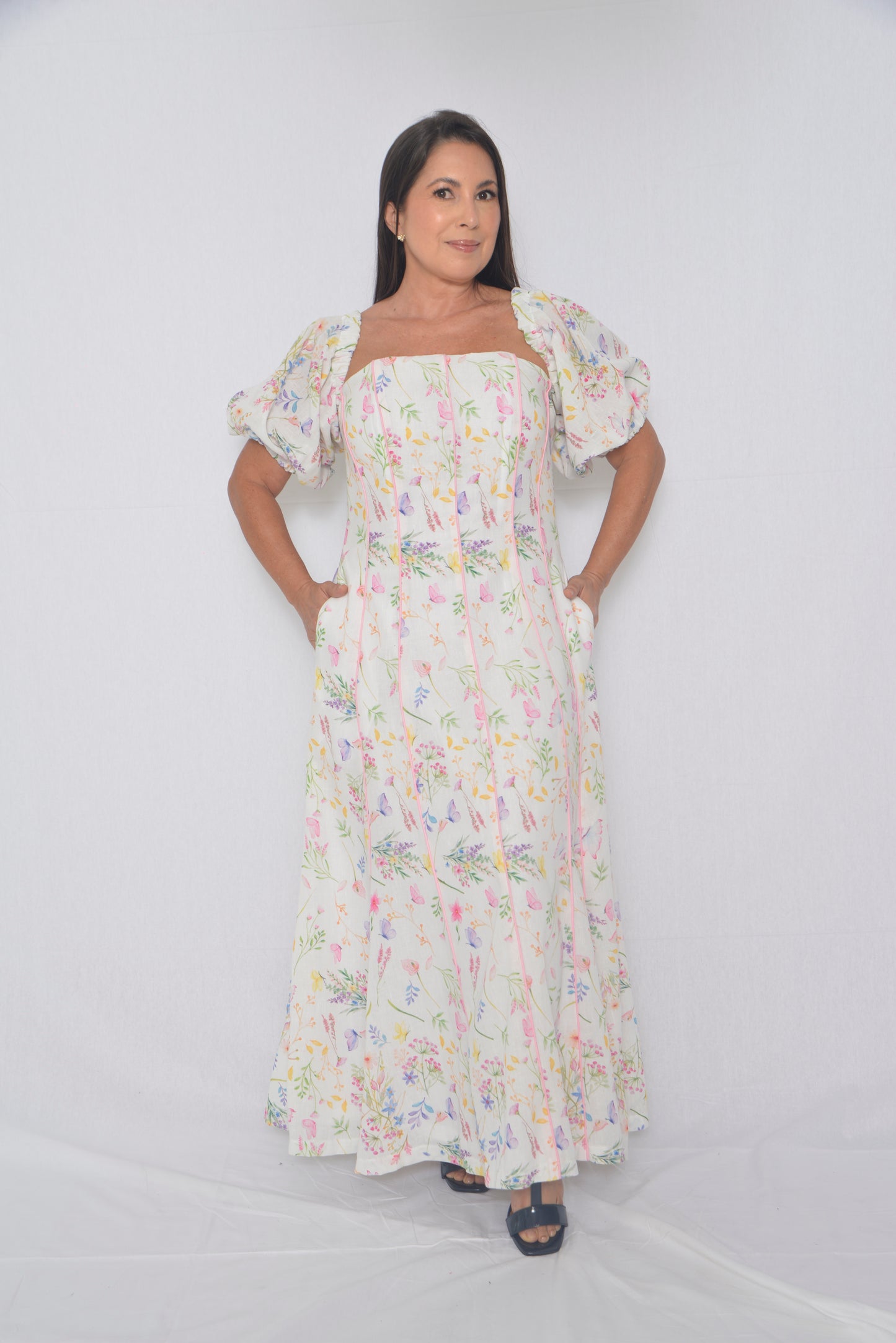 Vestido midi estampado